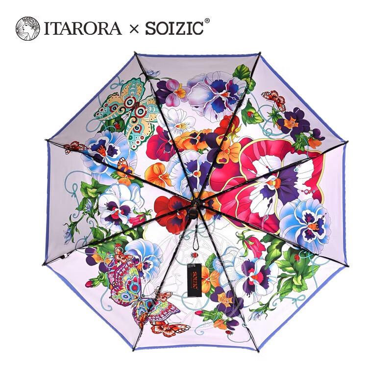ITARORA Butterfly Floral Silk Scarf & Umbrella Gift Set