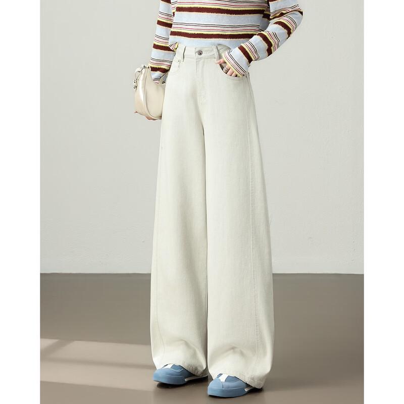 TERRE BLEUE Women s Loose High-Waist Wide-Leg Jeans 30