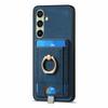 For Samsung Galaxy S24 FE Magnetic Case Card Holder Ring Kickstand PU Leather Phone Back Cover