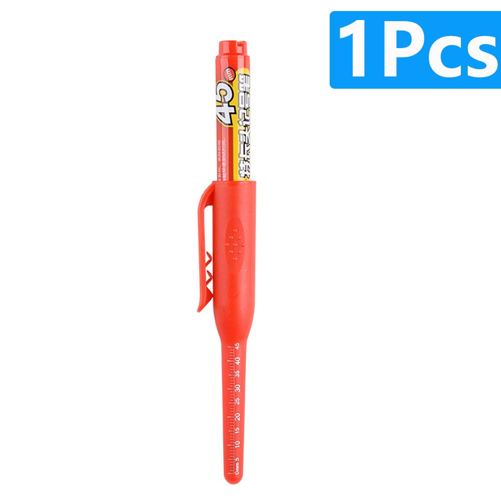 NEW Long Head Nib Deep Hole Markers Pen 20mm/45mm Waterproof White Tile Carpenter Pen for Woodworking Black/Blue/Red Ink