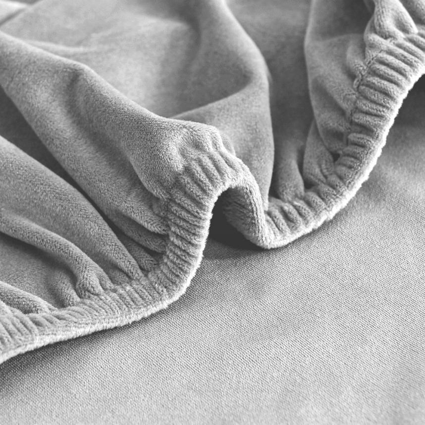 Seat Cover 40x40cm Light Gray Elastic Velvet [26S]