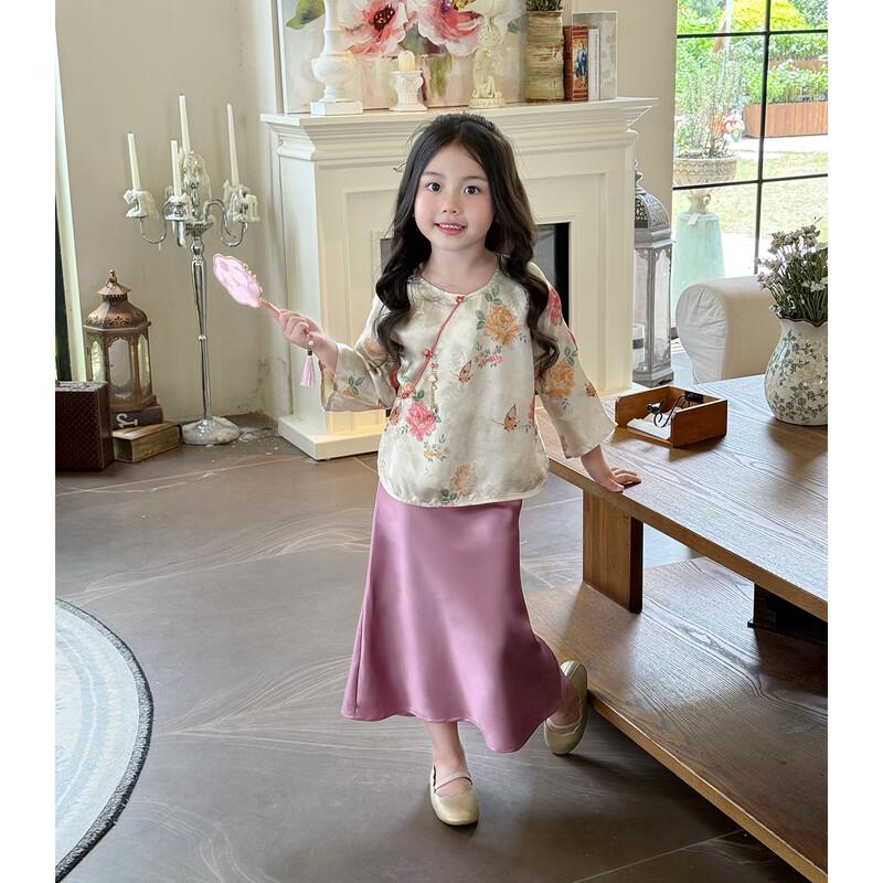 Girls' Modern Chinese-Style Traditional Hanfu Set