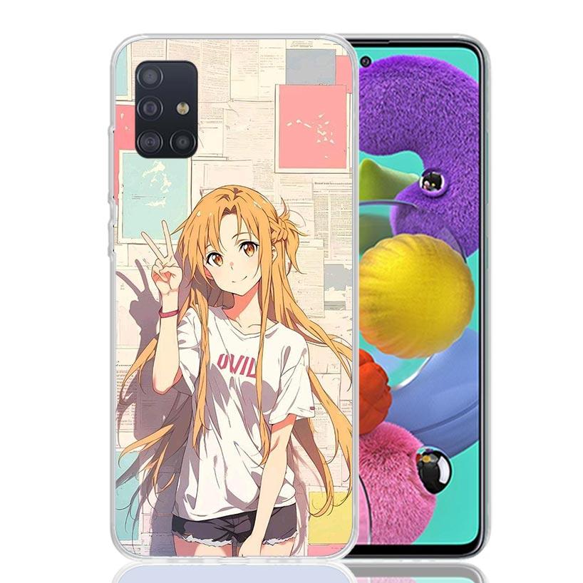 Sword Art Online Yuuki Asuna Phone Case For Samsung Galaxy A52 A32 A22 A12 A02S A50S A30S A51 A31 AA71 Note 20 Ultra 10 S10 Plus