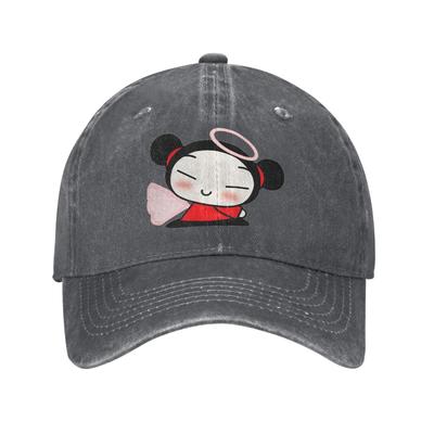 Cartoon Pucca Washed Denim Cap Casual Baseball Caps Adjustable Hat Summer Unisex Baseball Hats