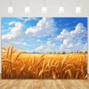 Goldenes Weizenfeld & Blauer Himmel Wandteppich Ästhetische Natur Wandbehang für Raumdekoration