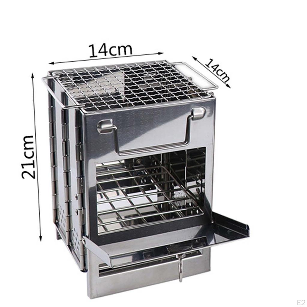 Foldable Fire Wood Camping Stove Cooking Grill Charcoal Portable Firewood Burning for