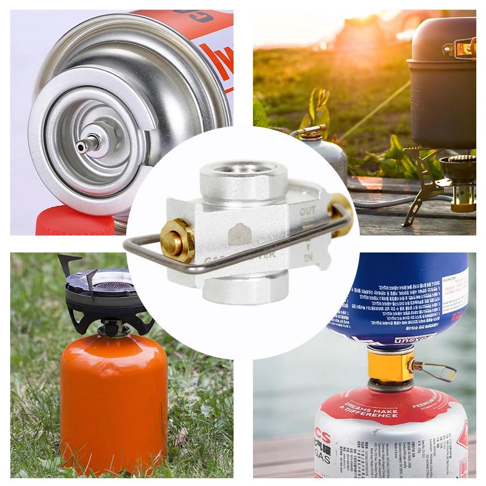1/2Pcs Outdoor Camping Hiking Stove Burner Adaptor Furnace Converter Connector Leakproof Gas Cartridge Tank Cylinder Adapter
