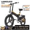 Vélo Électrique LANKELEISI G650 Moteur 500W 48V12.8AH Vélo Électrique Portable Adulte 20 pouces Fire Urbain switch e-Bike