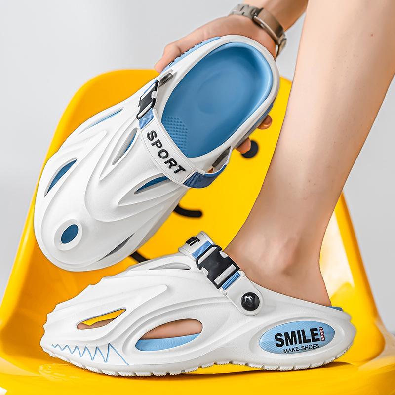 

Slippers men s 2025 summer explosion beach wading non-slip baotou two wearing sandals stepping on shit feeling sports sandals men 39