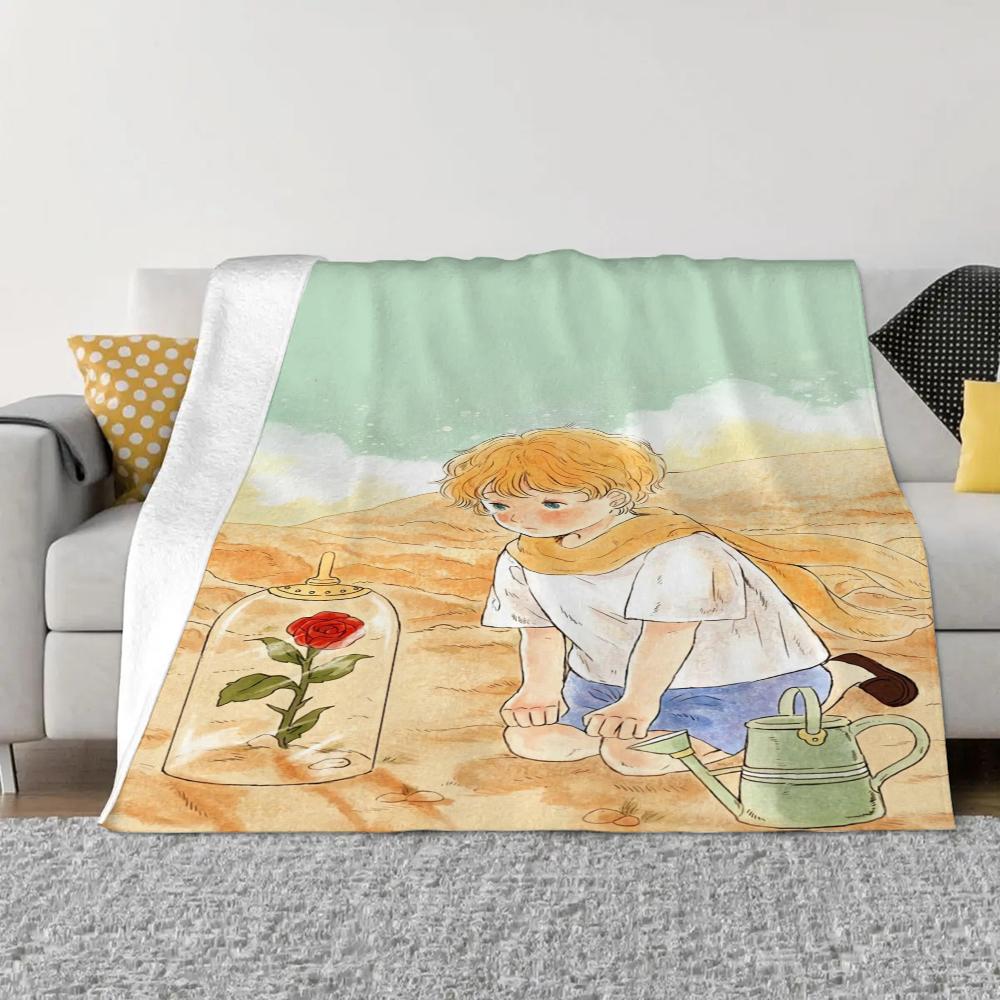 Le Petit Prince Fluffy Soft Blankets & Throws Knee Blanket King Size Luxury Bedding Bed Throw Home and Decoration Knitted Plaid