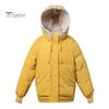 Women Cotton Padded Coat Hooded Drawstring Long Sleeve Solid Color Jacket Coat with Big Pockets Loose Fit Zipper Placket Quilted Outwear