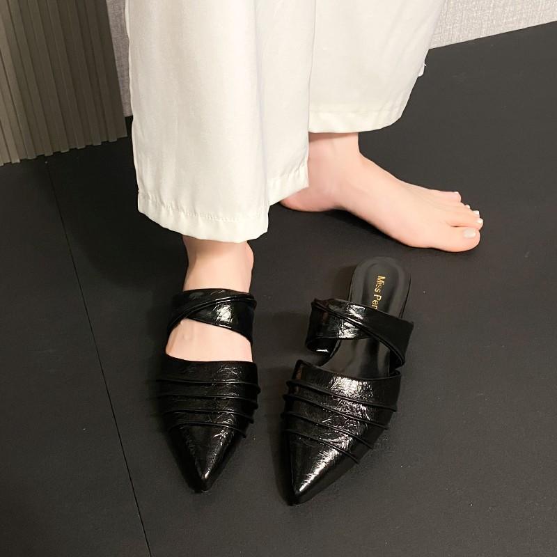 

Модные золотые туфли-лодочки с острым носком, весна-лето 2025, новая модная и универсальная легкая обувь для выхода в свет 40 чёрный