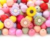 66Pcs New Baby Daisy Silicone Beads Sunflower Teethers Food Grade Teether Bpa-Free for Baby Teething Chew Toys Chain Accessories