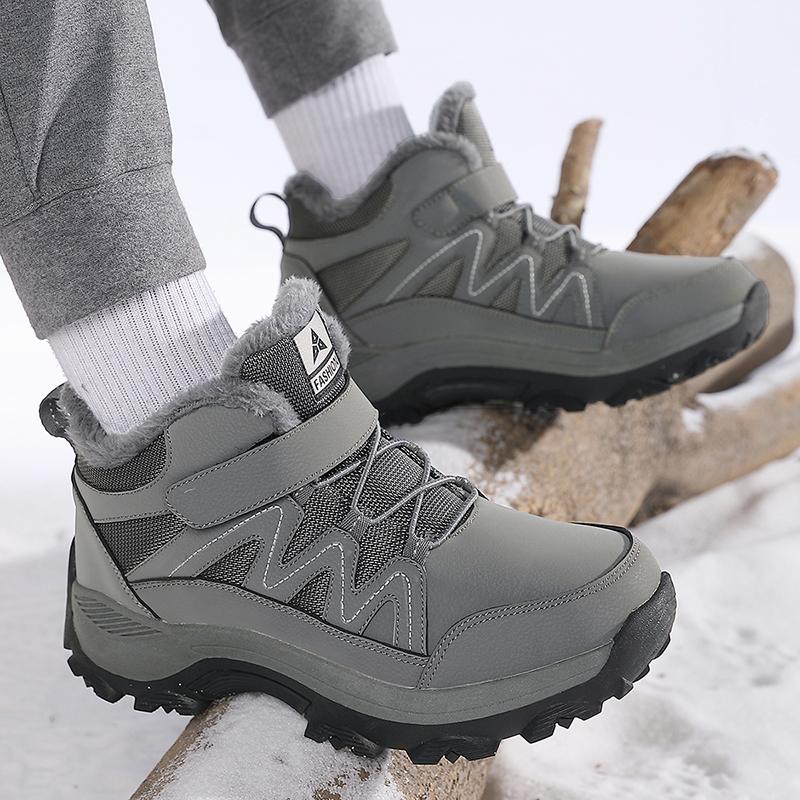Plush Cotton Shoes Women's Warm Snow Boots High-top Boots Men's Winter Non-slip Outdoor Walking Hiking Shoes