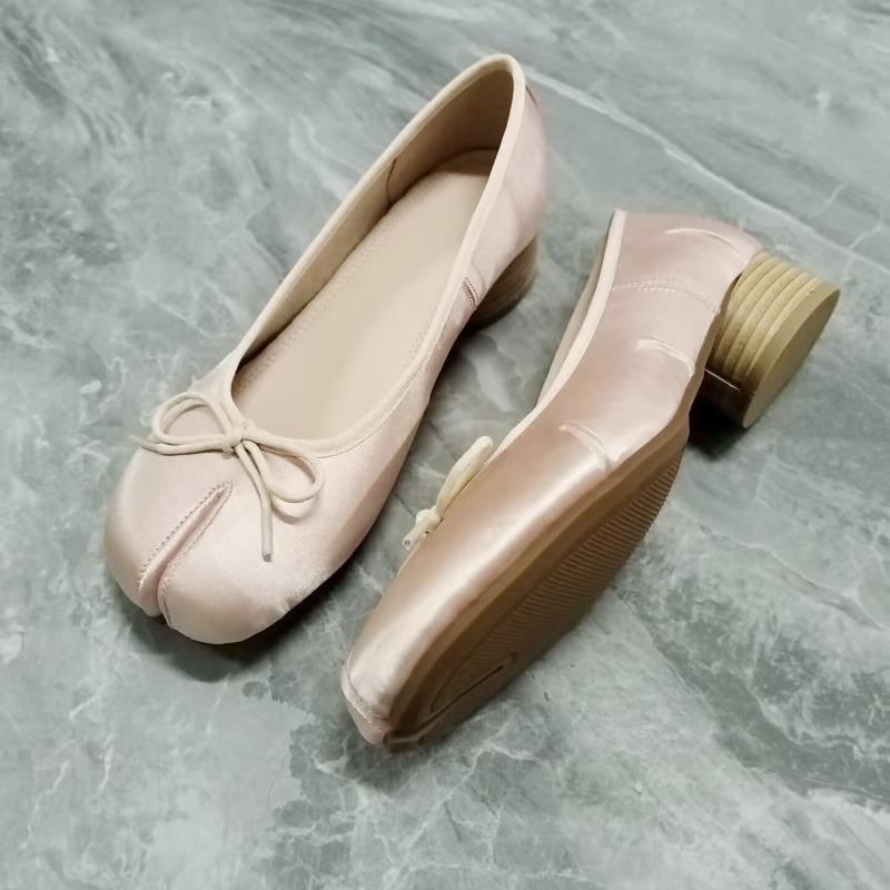 Split-toe kurpes sieviešu bantīte zīda satīns