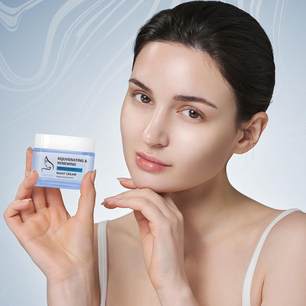 Triple Action Night Repair Cream 50g – Anti-Wrinkle Collagen Peptide Moisturizing Night Cream