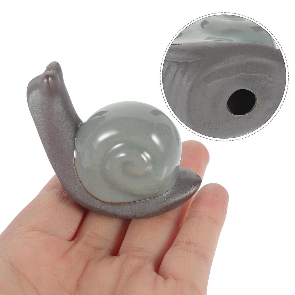 Lurrose Snail Figurines, Set of 2, Realistic Design, Ceramic, Brown Pets, Home Decor, Living Room, Bedroom, Office, Windowsill, Coffee Color