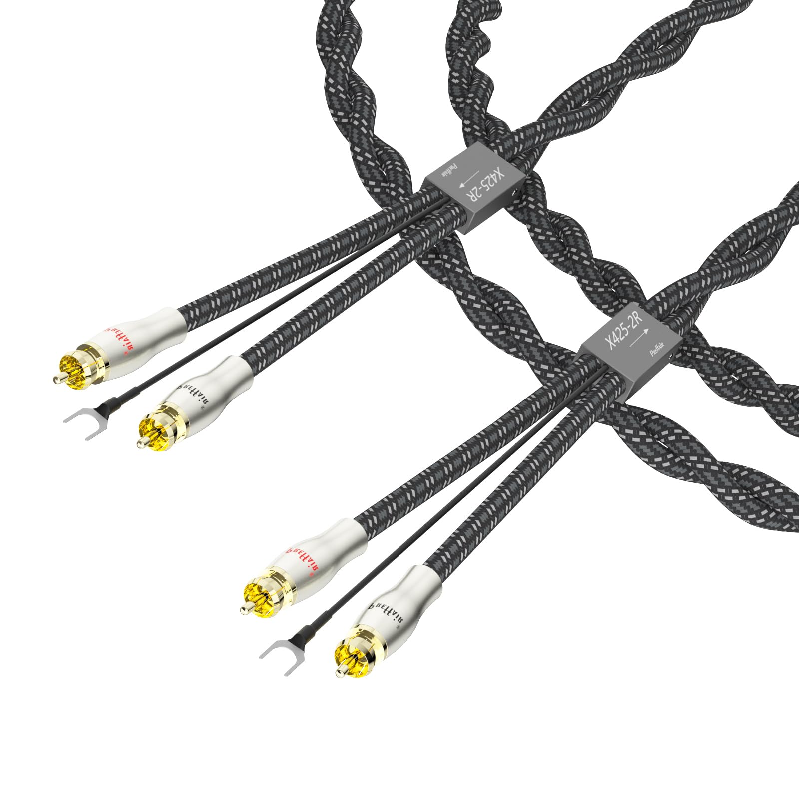 

Preffair Turntable RCA Cable with 5N OFC Double 24K Compatible with Large Systems Grounding, 1.5m - Silver-Plated Conductor, Shielding, Gold-Plated,