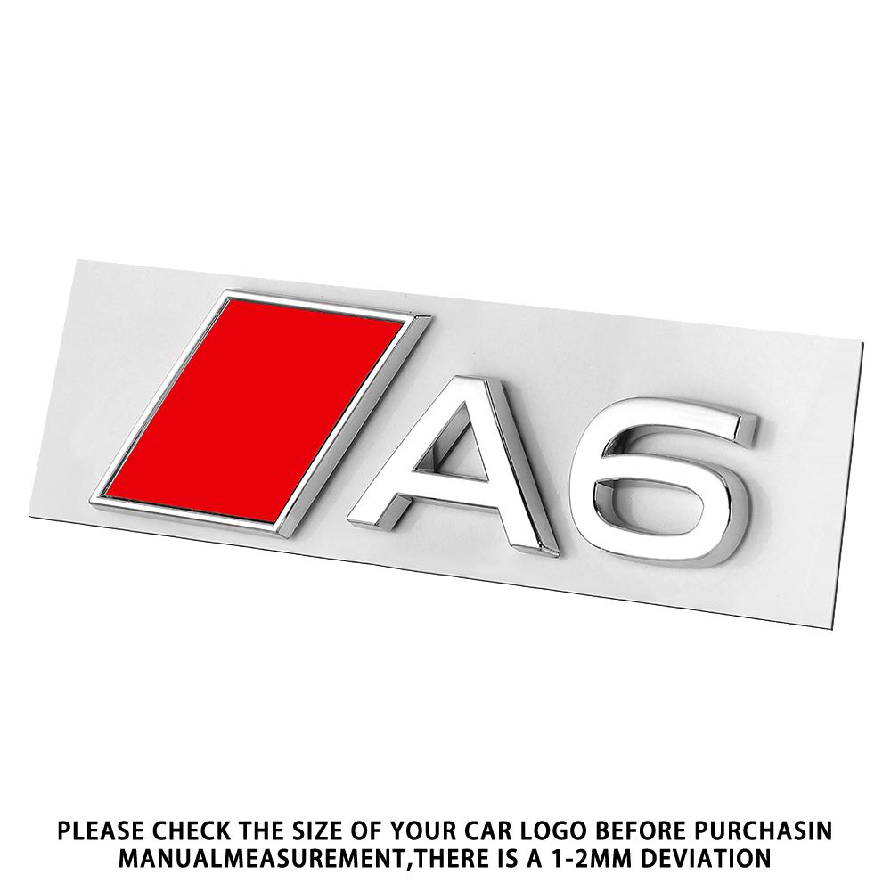 3D Numbers Letters RS A3 A4 A5 A6 A7 A8 Badge For Audi Car Fender Trunk Rear Logo Sticker Black/Silver Styling Decor Accessories