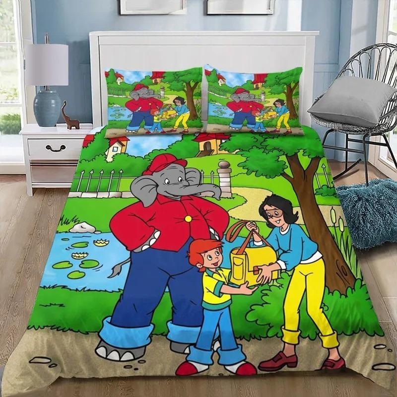 Catoon Benjamin the Elephant 3D Print Bedding Set Duvet Cover Pillowcase 2/3pcs Boy Girl Home Textile full size Kids Bedroom