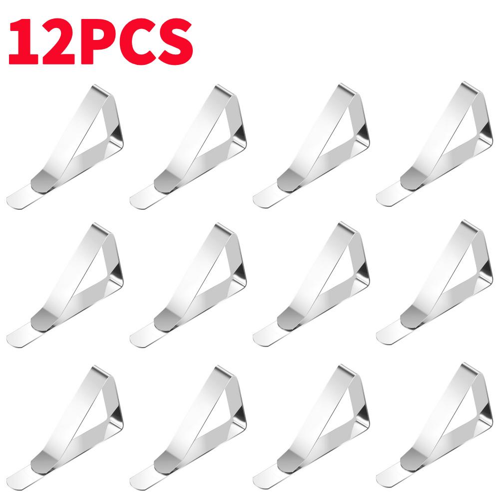 4-20Pcs Tablecloth Clamps Stainless Steel Anti-Slip Securing Holder Wedding Camping Promenade Table Cloth Cover Fix Clips