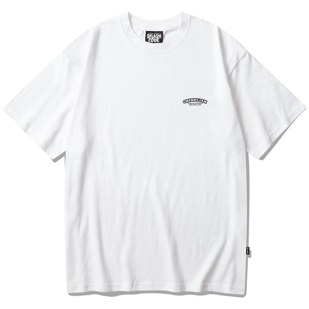 Seupeullaesikodeu White Short Sleeve T-Shirt - Cherry Jam