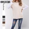 Women's Fashion Casual Solid Color Print Autumn Winter O-Neck Loose Sweaters