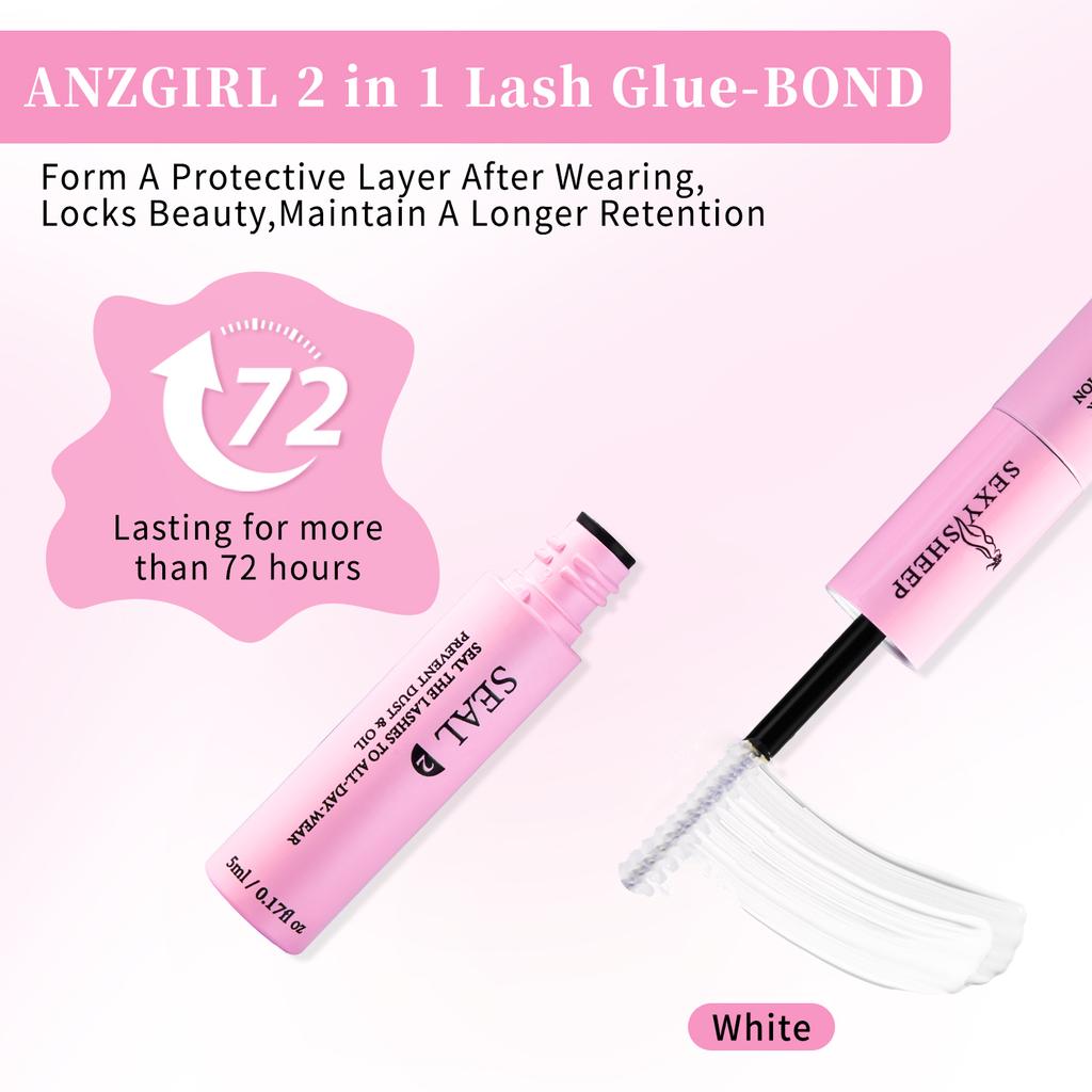 Lash Bond and Seal 10ml Individuelle Vipper Lim og Forsegler Super Sterkt Hold Vippeextensions og Vippelimfjerner 5ml Pinsettsett