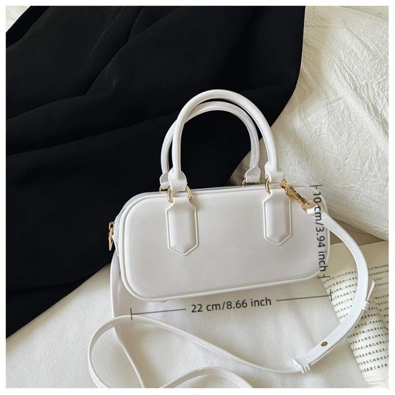 Solid Color Jelly Hobos Handbag Casual Dirty Resistant Crossbody Bag Pvc Waterproof Crossbody Satchel Cosmetic Storage Bag