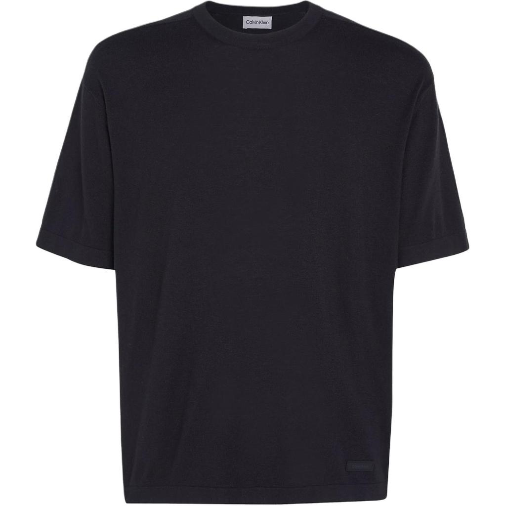 Calvin Klein Solid Color Blended Crew Neck Short Sleeve T-Shirt Men Tops Black K10K112852-BEH