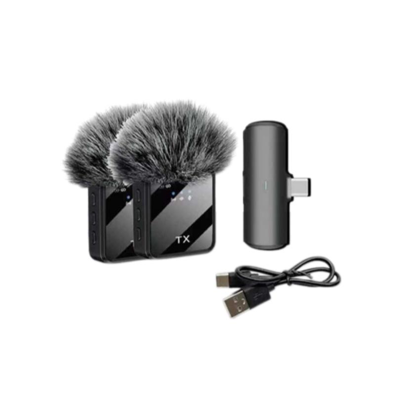 1 Ensemble Mini Microphone Sans Fil Pour Interviews Vlog Microphone Anti-Bruit À Clipser Pour Téléphone Android Caméras
