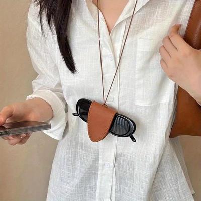 Neck Magnetic Multi Functional Leather Sunglasses Clip Necklace Women Outdoor Travel Portable Storage Hanging Rope Accessories