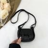 Candy Color Small Square Bag Elegant Lipstick Bag Casual Mini Saddle Bag  Daily