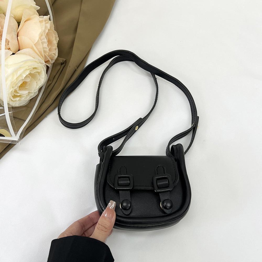 

Мини-сумка-седло конфетного цвета Элегантная сумка для помады Повседневная маленькая квадратная сумка Женская чёрный