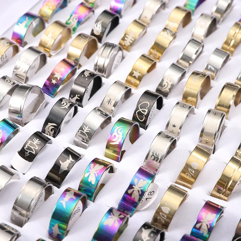 Multi-Style Stainless Steel & Titanium Index Finger Rings - Various Colors & Sizes