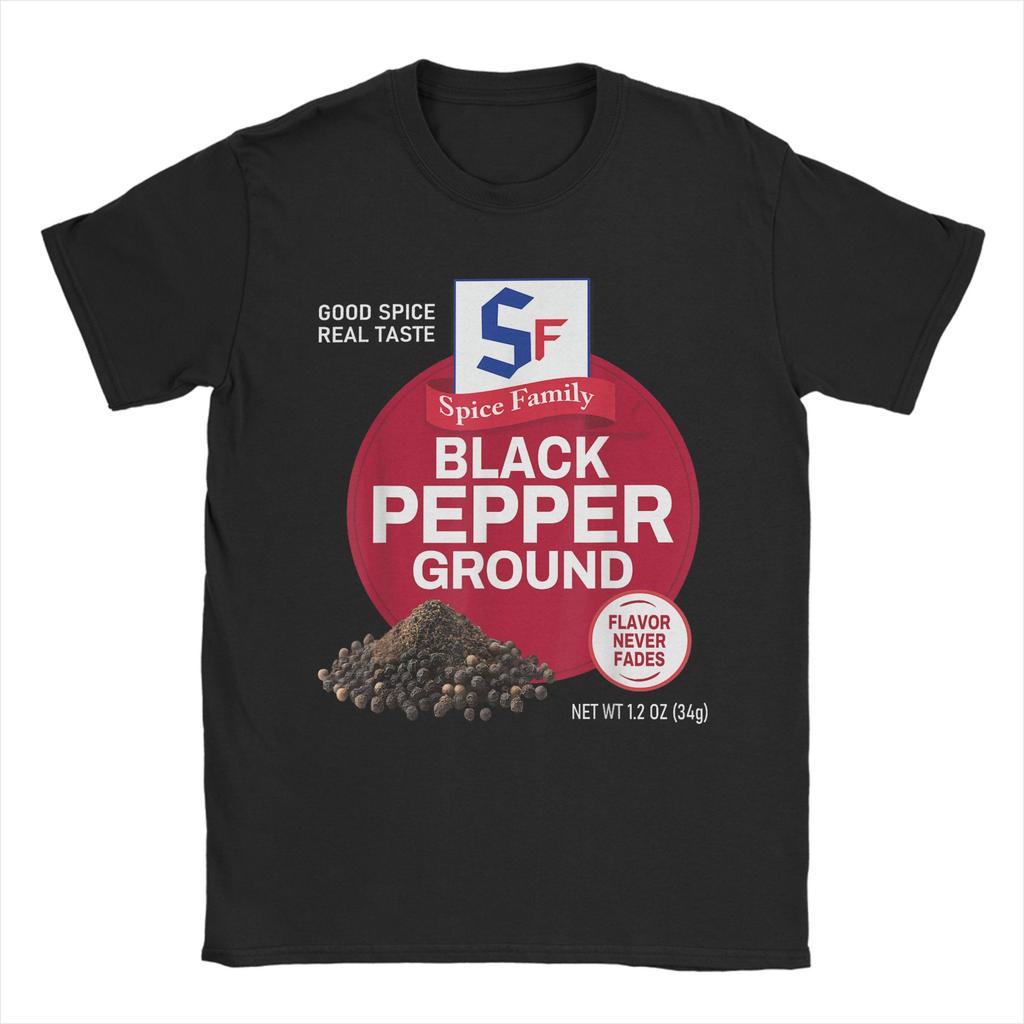 Black Pepper Ground Spice Group Family Matching Halloween T-Shirt Summer T-Shirts Man Oversize Top Tees Short Sleeves Tops
