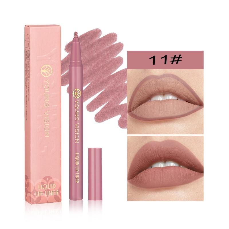 YOUNG VISION Matte Liquid Lip Liner Sponge Gourd Head Matte Nude Waterproof Lip Glaze Lippenstiftstift