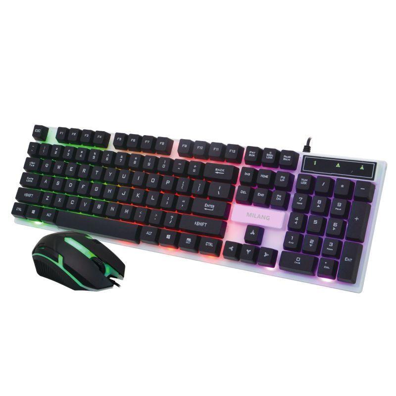 Waterproof Rainbow Backlit Gaming Keyboard & Mouse Set for Home or Office
