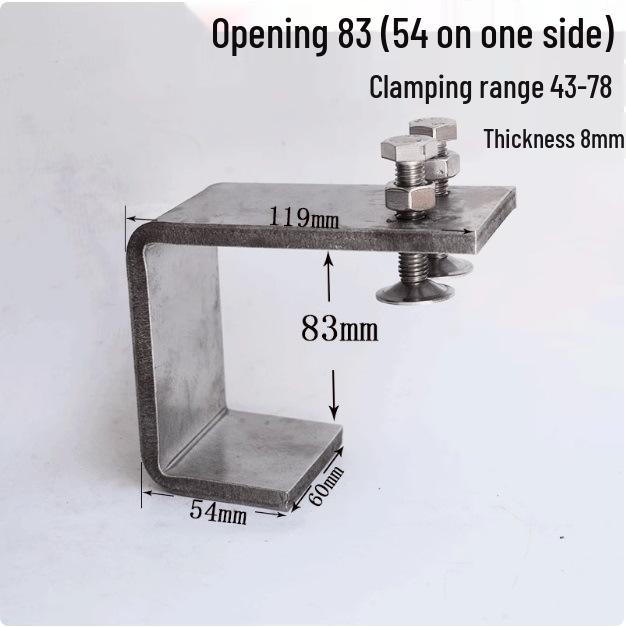 C304 Tiger Claw U-Shaped Stainless Steel Pipe Clamp