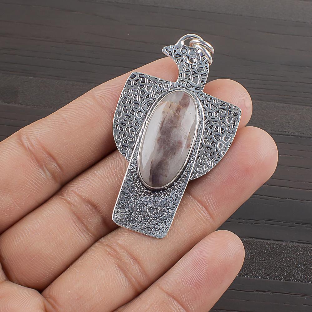 Natural Coffee Bean Jasper Gemstone 925 Sterling Silver Jewelry  Pendant 2.1  AJP-2305
