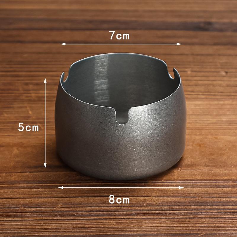 Stainless Steel Ashtray Retro Deep Thickened Simple Anti-fall Personality Ashtray Bar Restaurant