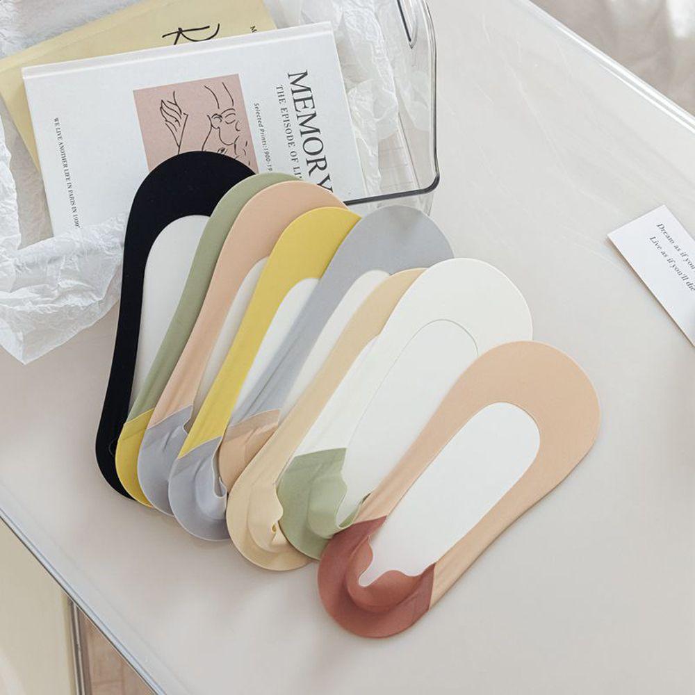 

Low Top Socks Ice Silk Non-slip Boat Socks Ultra-thin Socks Candy Color Hosiery Women Sock Slippers