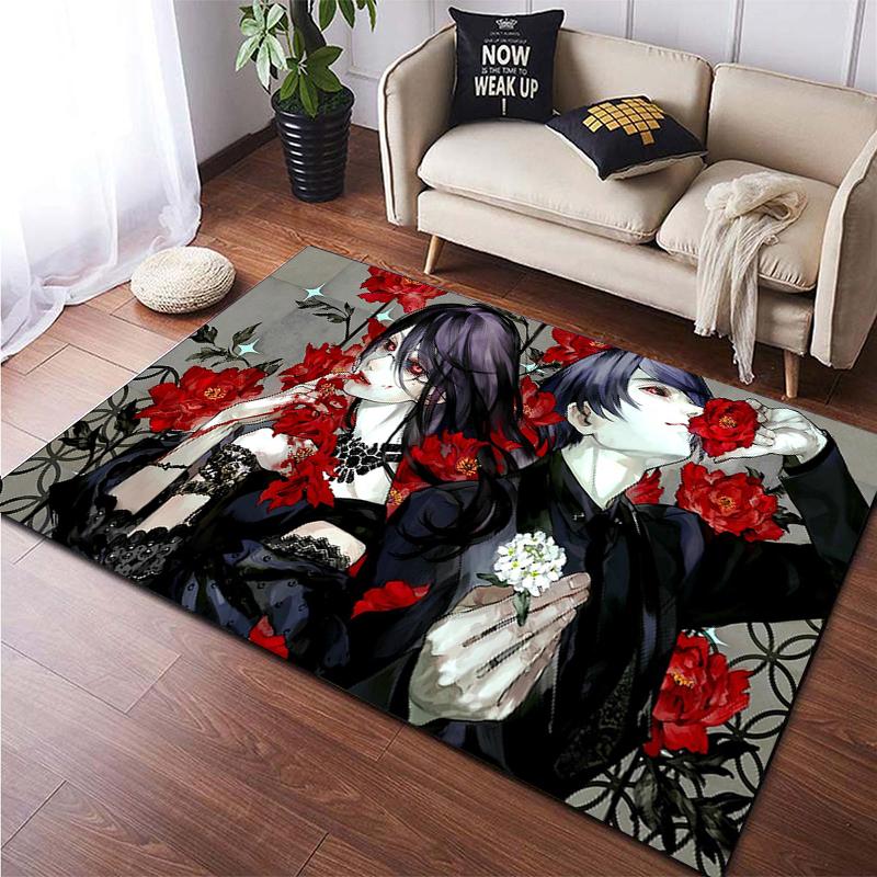Benutzerdefinierter Tokyo Ghoul-Teppich. Dekorationsteppiche für Erwachsenen- und Kinderzimmer für Wohnzimmer-Heimdekorationszubehör