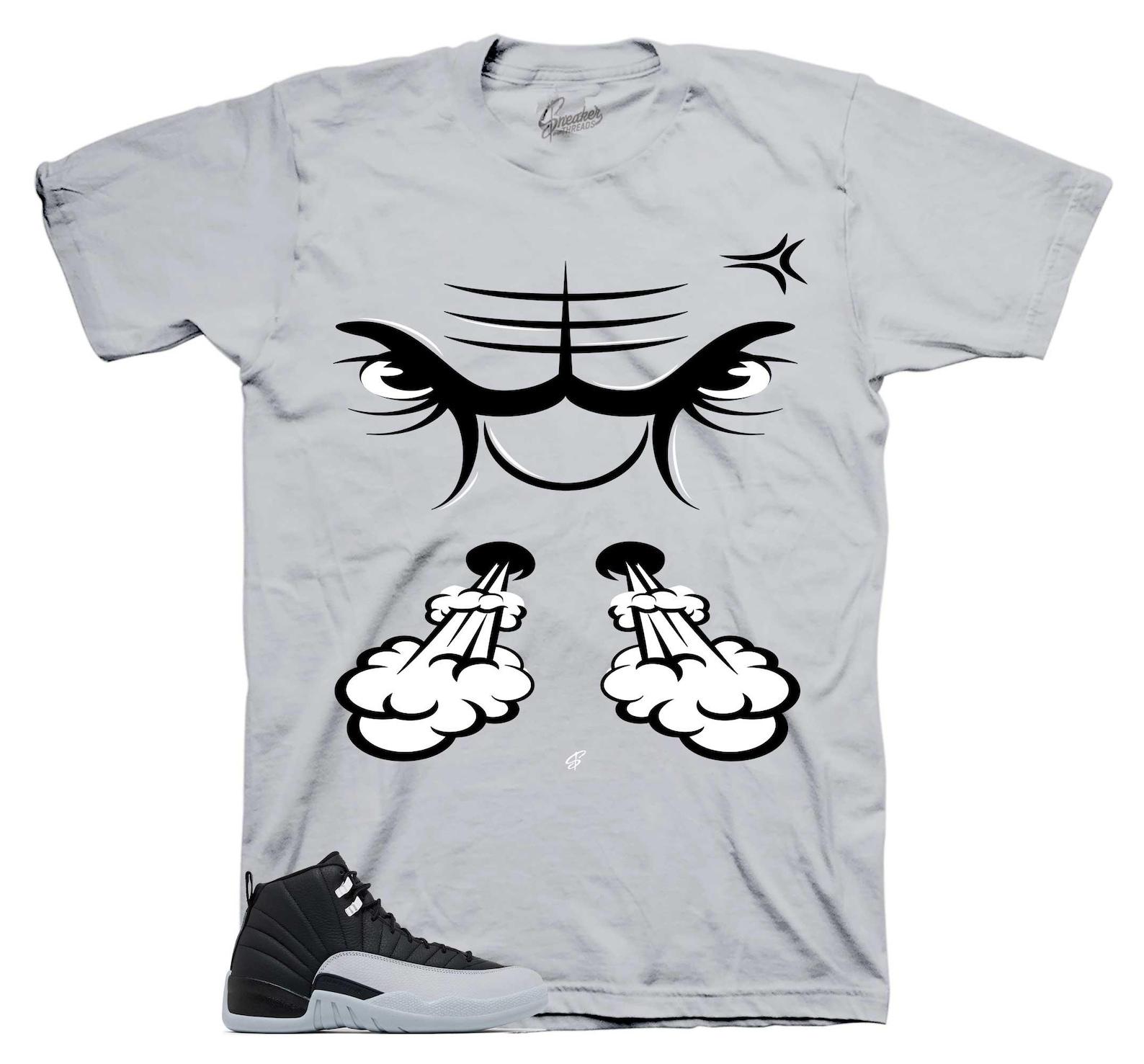 Shirts To Match Retro 12 Wolf Grey AJ12 - Raging Face Sneaker Tee 4XL