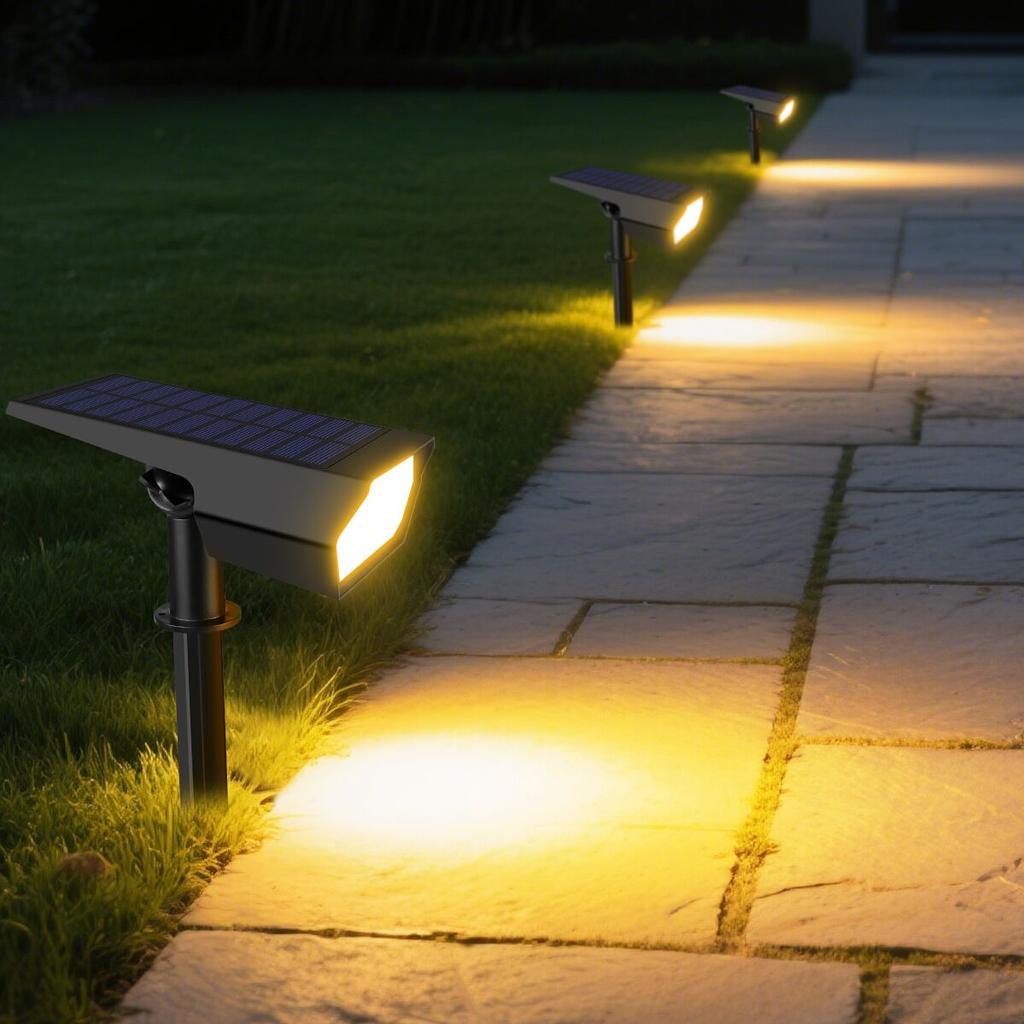 Waterproof Solar Rechargeable LED Spotlight Garden Outdoor Landscape Lawn Spike Light Yard Path Lane Footpath Night Lamp Decor
