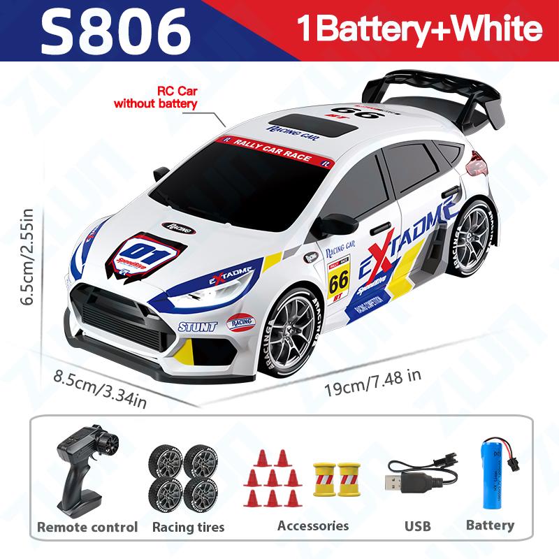 ZWN 1/24 Remote Control Drift Car Hight Speed 2.4G Wireless 4WD Rc Car Racing Model with LED Lights Vehicle Toy for Children