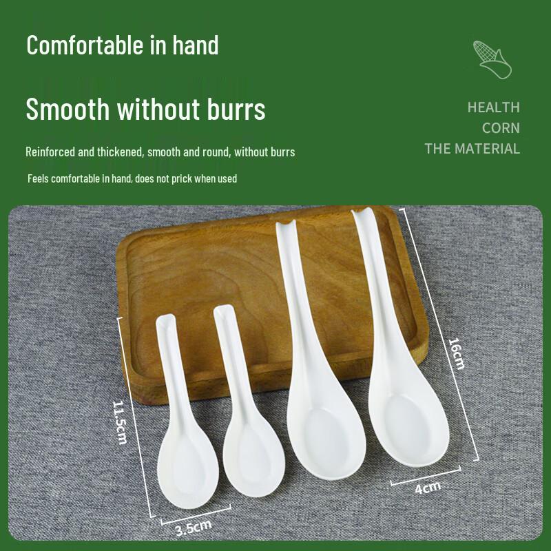 CHULV Disposable Biodegradable Soup Spoons