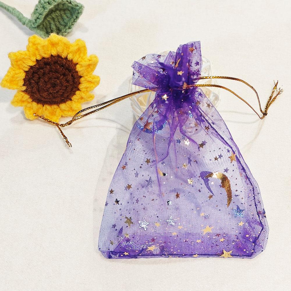 25/50/100pz Sacchetto Regalo Organza Luna Stella Multicolore Sacchetti per Gioielli Regali per Festa di Matrimonio Sacchetto per Caramelle Imballaggio Gioielli All'ingrosso