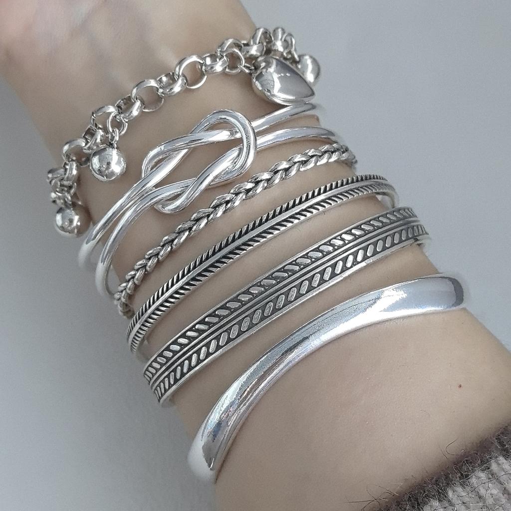 VENTFILLE 925 Sterling Silver Knot Bracelet For Women Double Layers Hyperbole Adjustable Fashion Trend Jewelry Gift Dropshipping