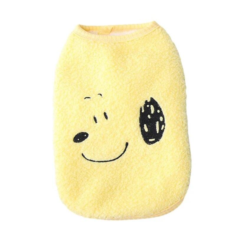 

Зимняя одежда для собак для маленьких собак, кошек, теплый флисовый жилет для собак, пальто для щенков, куртка для чихуахуа, бишона, йоркширский пудель, плюшевая одежда S жёлтый